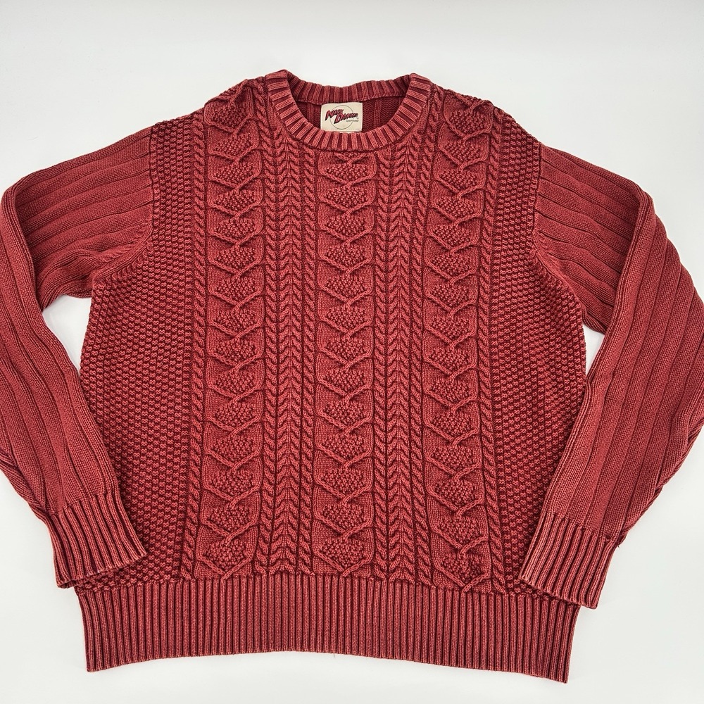 Vintage 90s Nick Danger Sweater Men XL Fisherman Preppy 100% Cotton Cable Knit